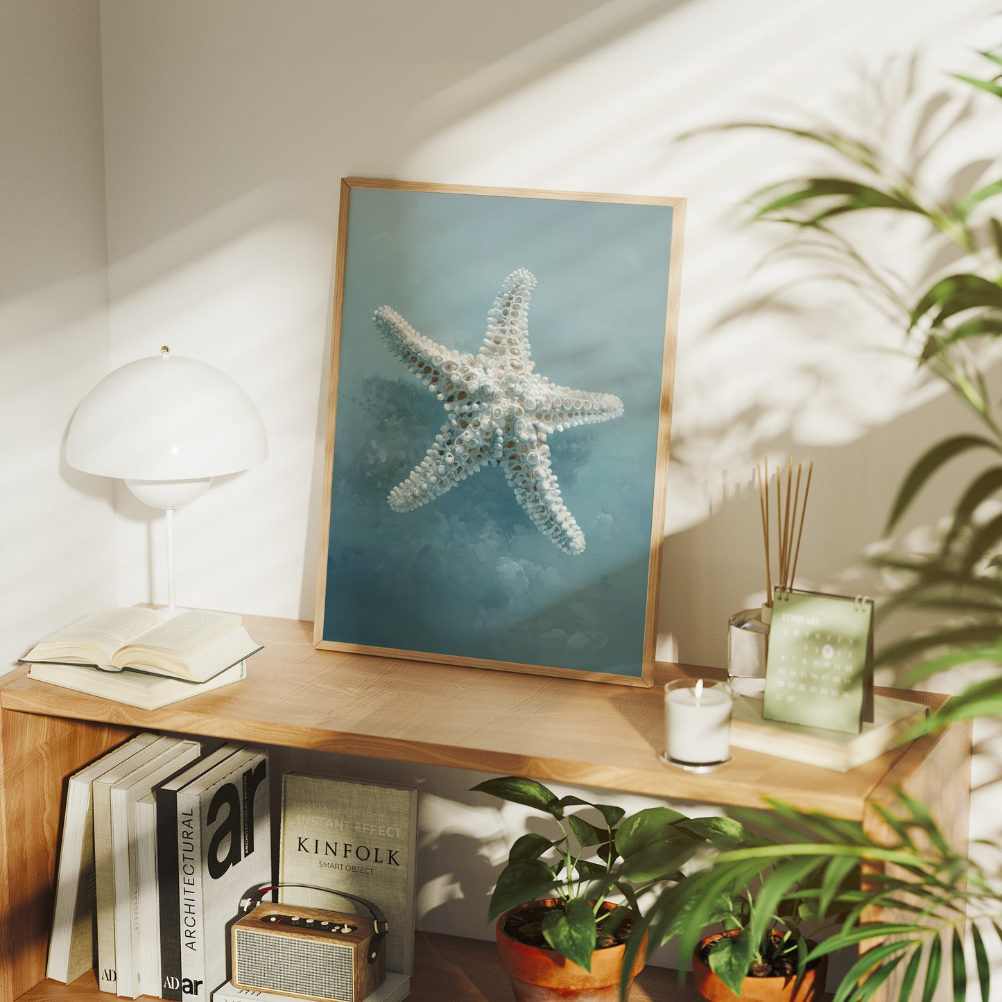 Coastal Memory In Wooden Frame