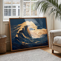 Gilded Currents Against Midnight Sea