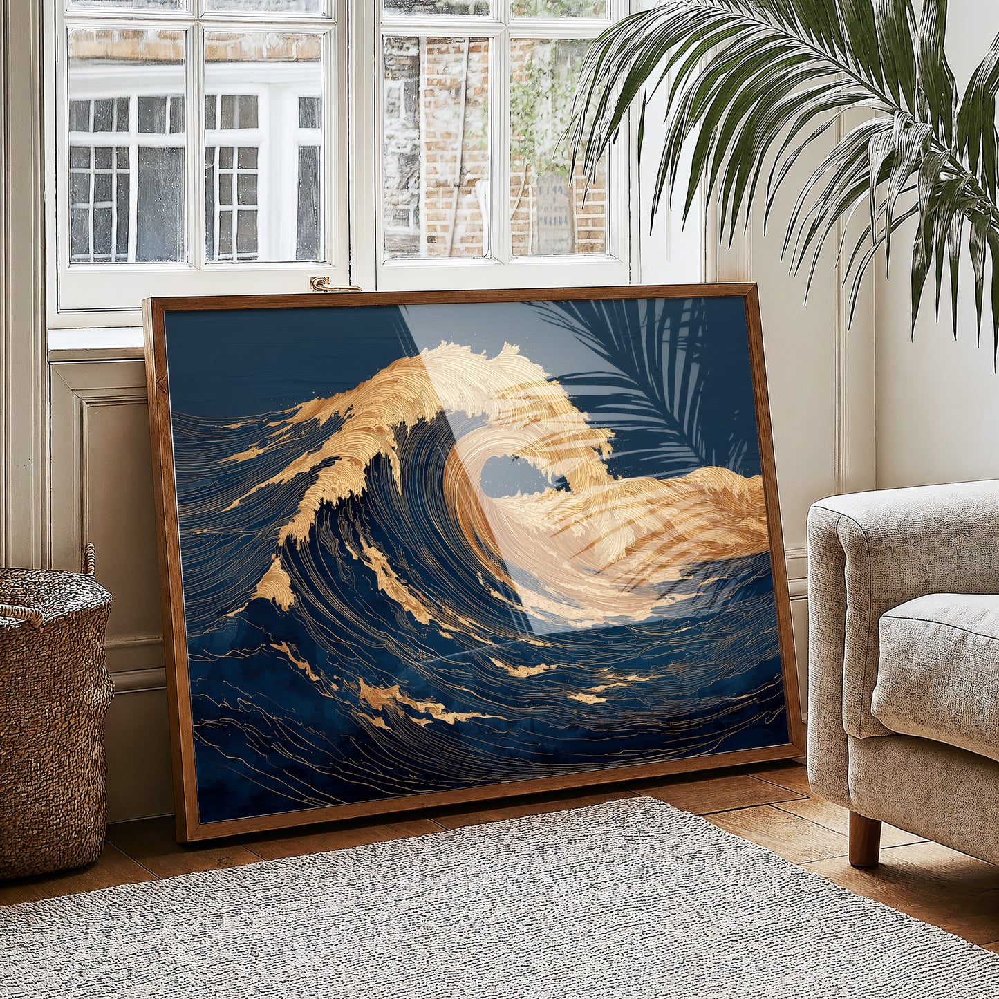 Gilded Currents Against Midnight Sea