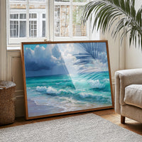 Turquoise Tides Meet Storm Clouds