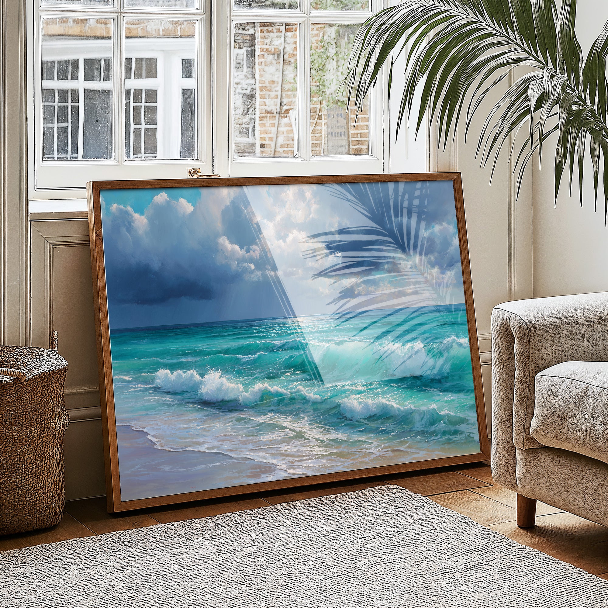 Turquoise Tides Meet Storm Clouds