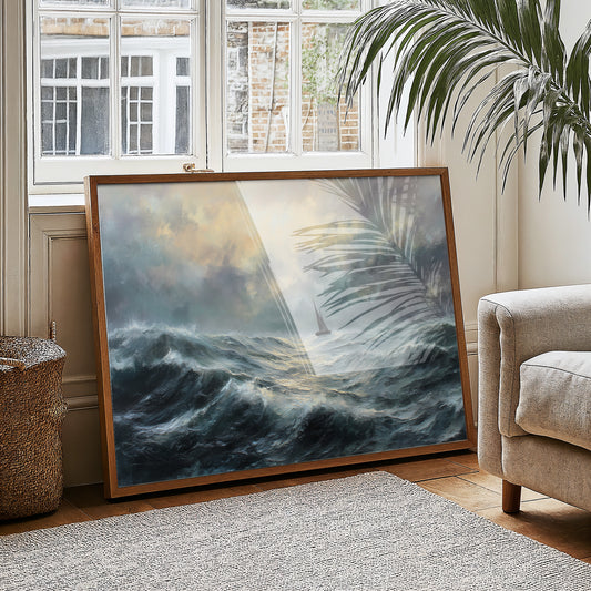 Solitary Sail Through Tempest Seas