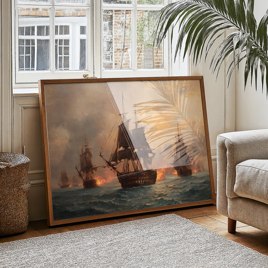 Galleons Dance Through Fiery Seas