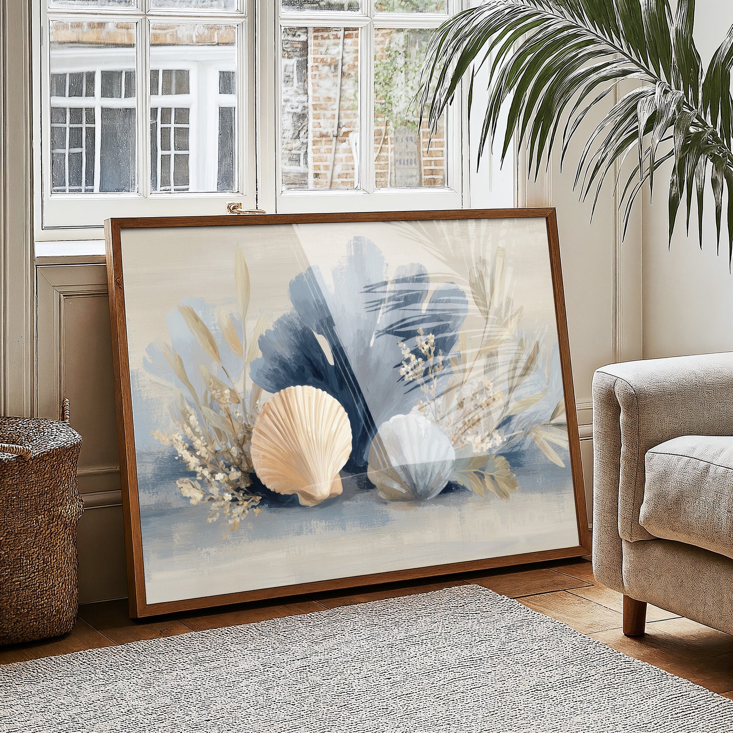 Seashells Dance In Coastal Blue