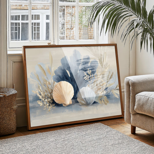 Seashells Dance In Coastal Blue