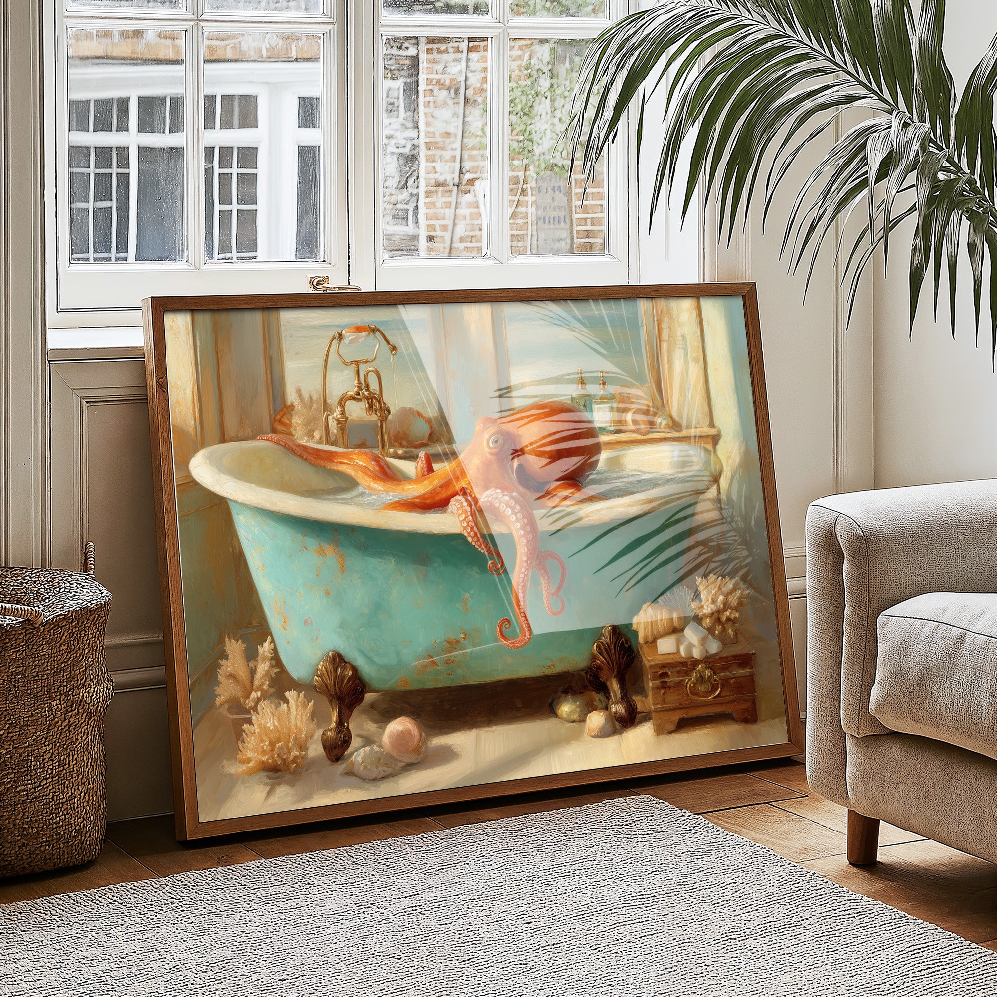 Octopus Takes A Turquoise Bath