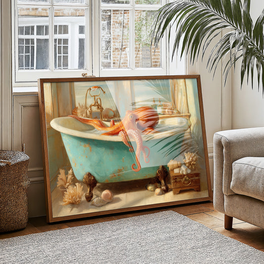 Octopus Takes A Turquoise Bath