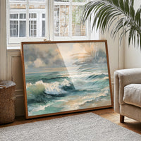 Turquoise Surf Meets Golden Sky