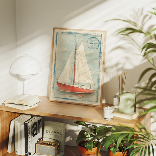 Coral Sails Await Morning Tide