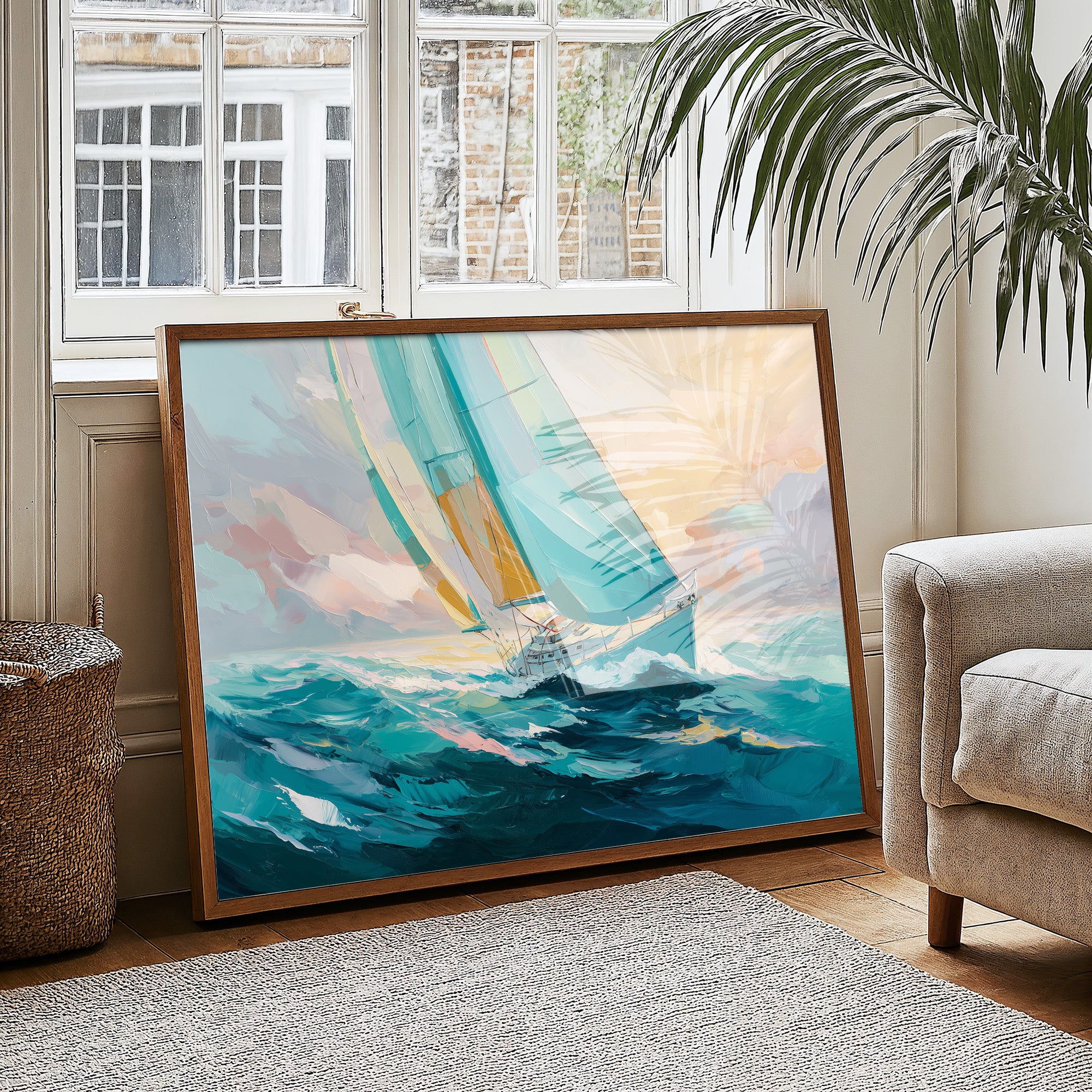 Sailing Through Dawn's Soft Glow