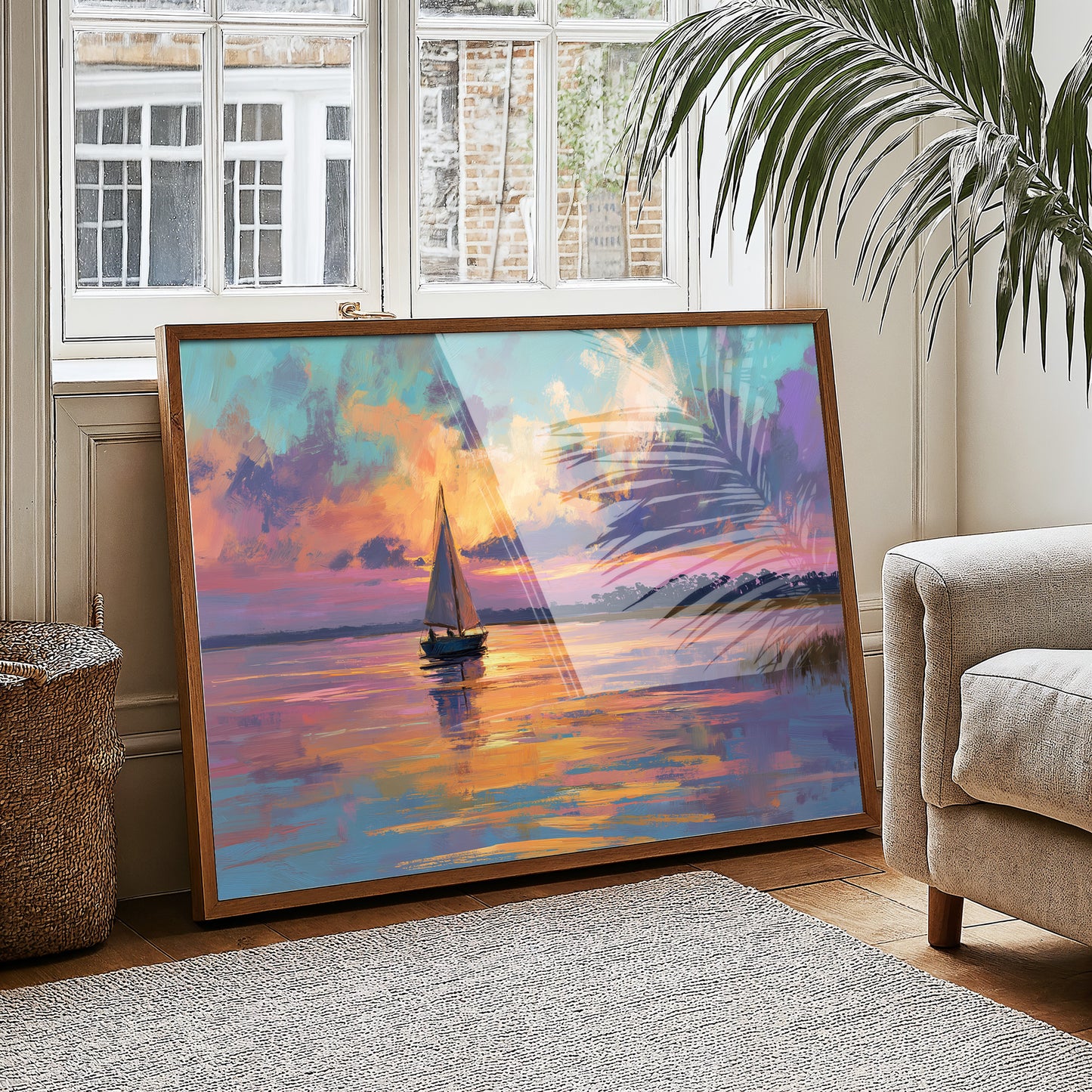 Sunset Voyage On Still Waters