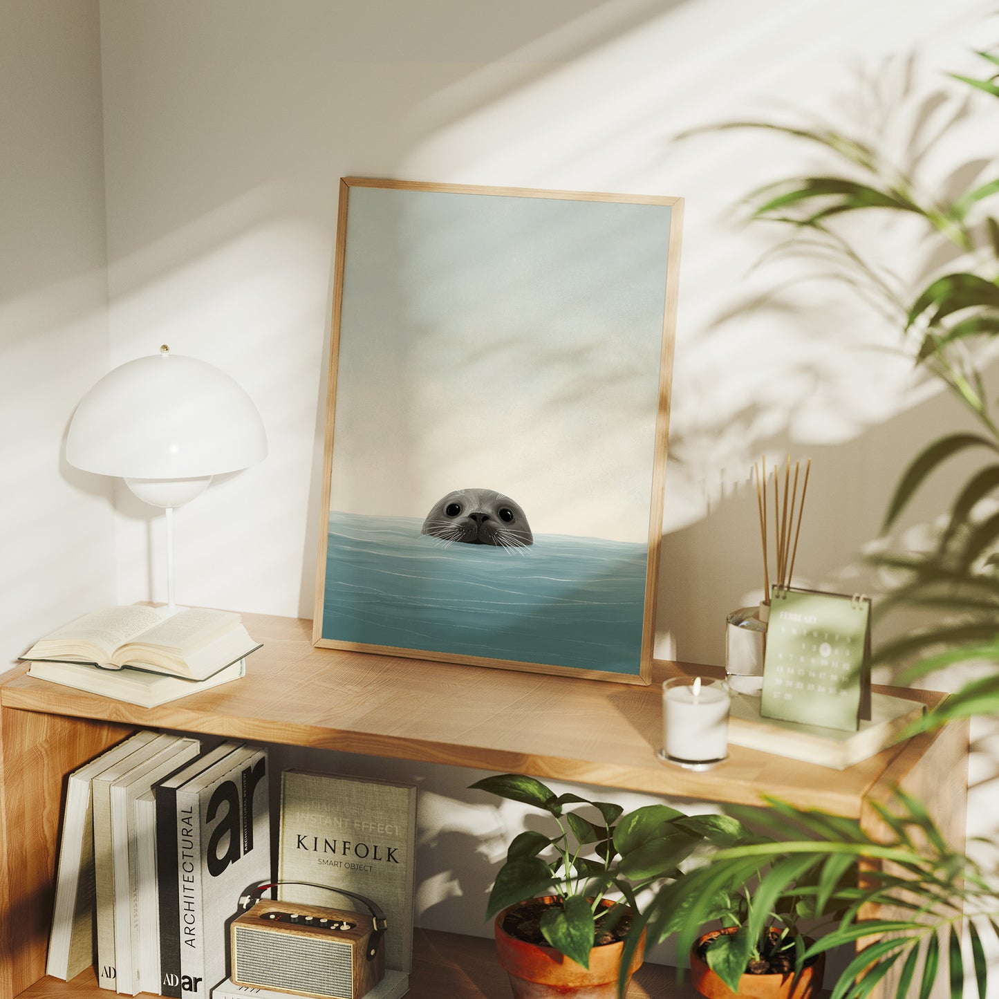 Curious Seal Peeks Through Waves