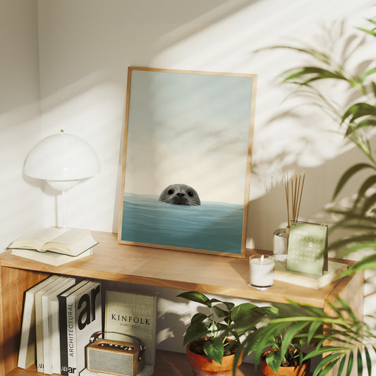 Curious Seal Peeks Through Waves