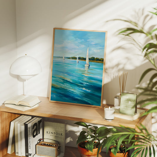 Sailboats Dance On Turquoise Bay