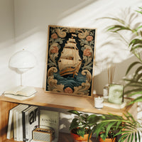 Tall Ships Among Baroque Blooms