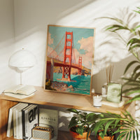 Vermillion Spans Between Coastal Skies