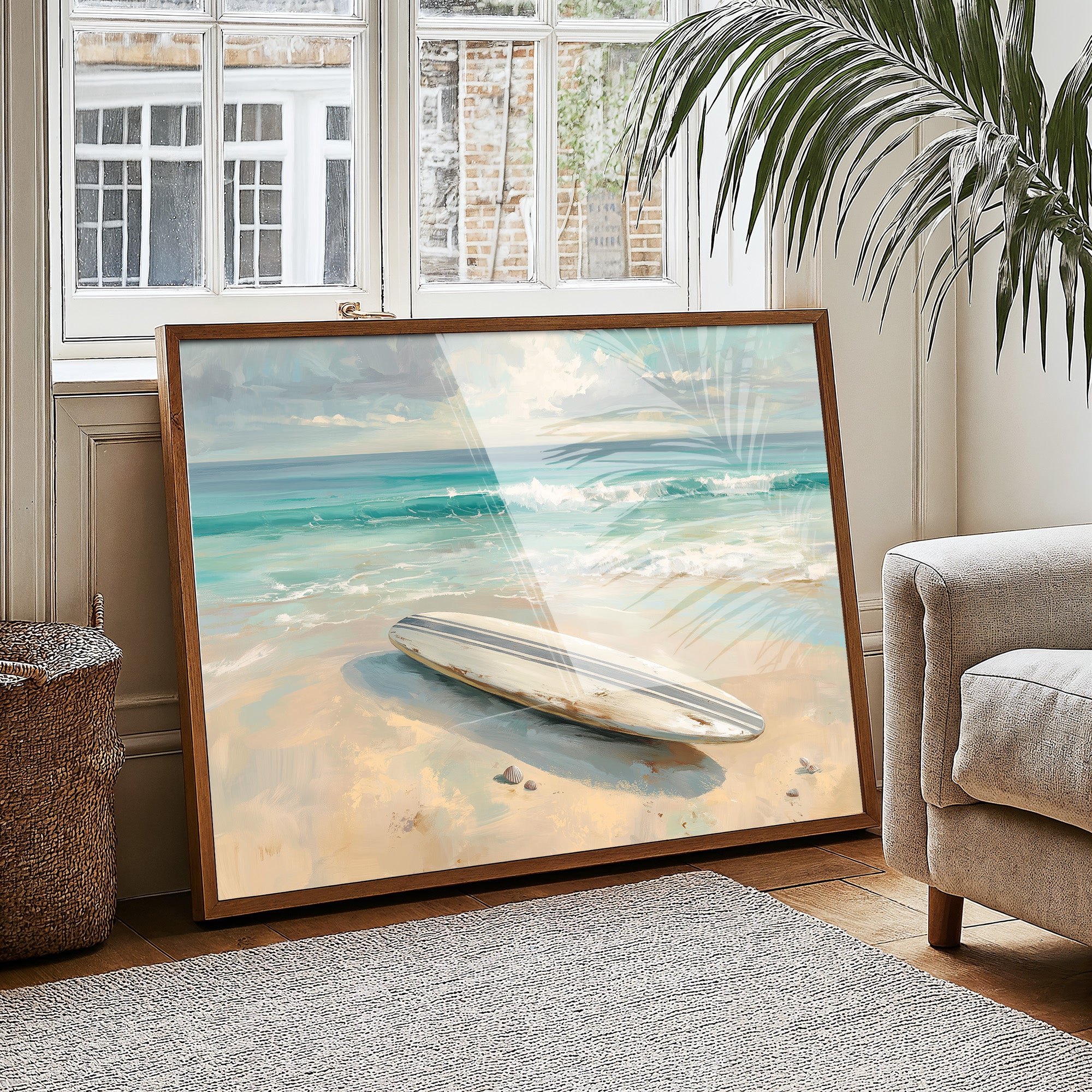 Surfboard Awaits Morning Tide