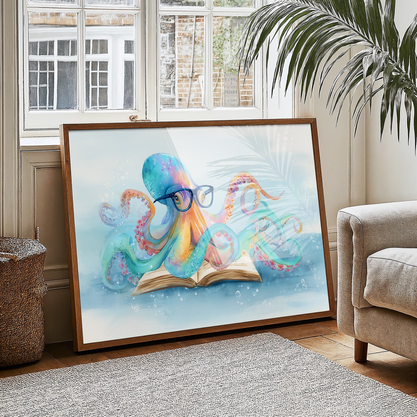 Curious Octopus Reads Ancient Tomes