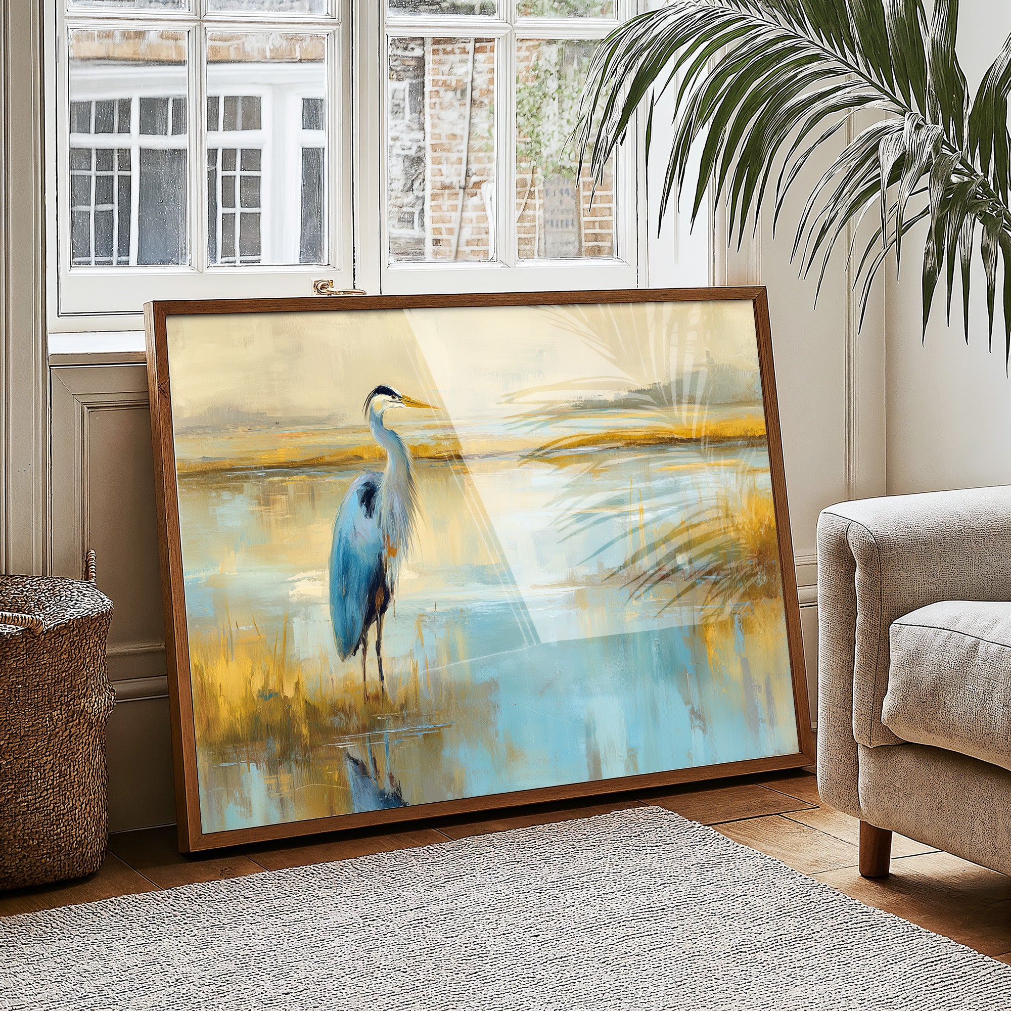 Blue Sentinel At Golden Marsh