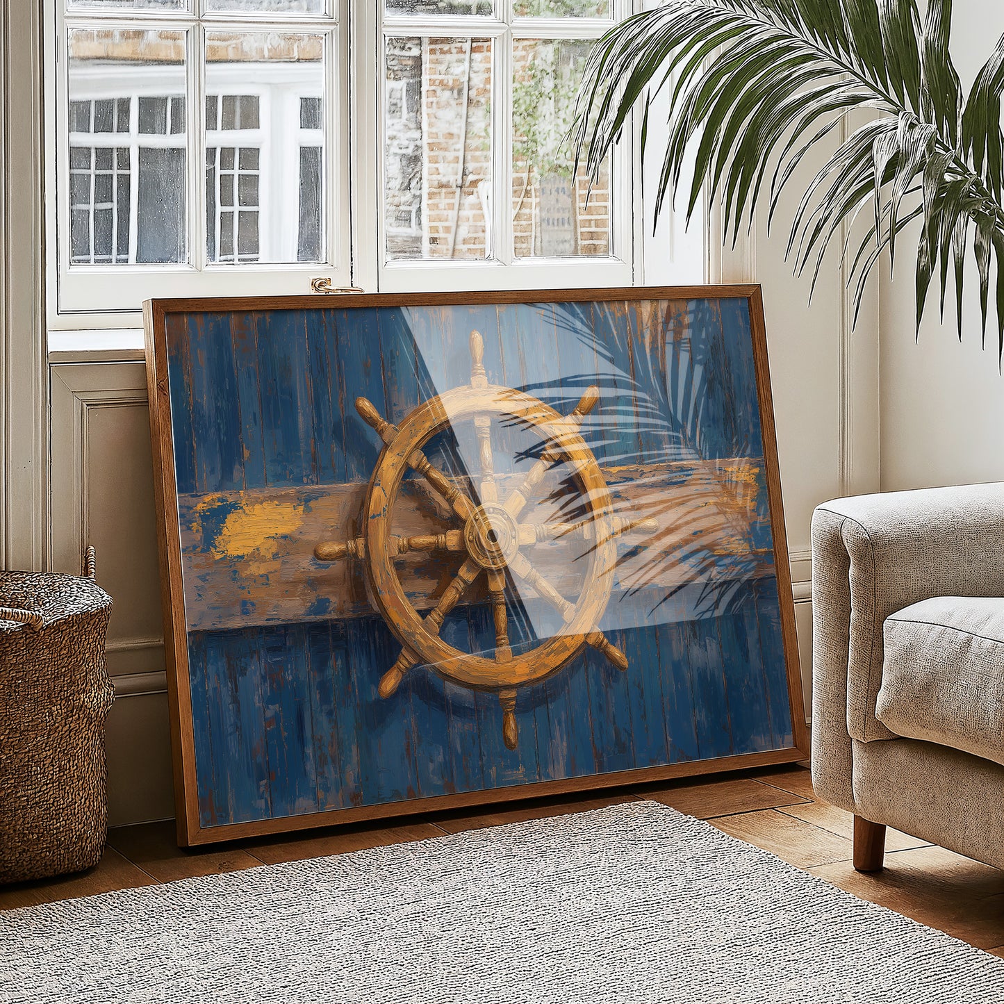 Captain's Helm Against Azure Tides