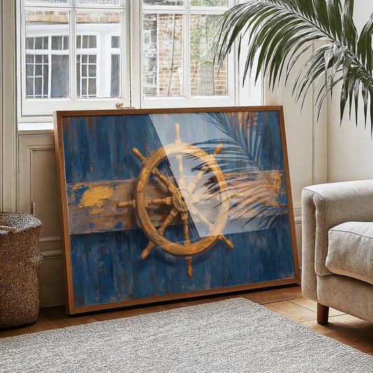 Captain's Helm Against Azure Tides