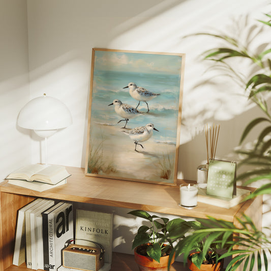 Shoreline Trio In Morning Haze