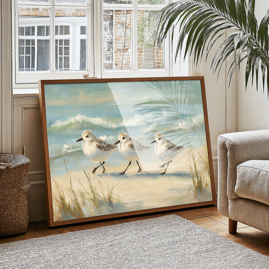 Sandpipers Dance Along Tidal Edge