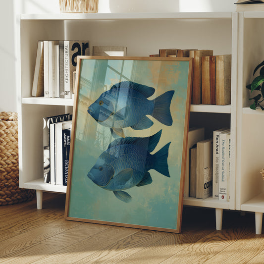 Sapphire Duet Glides Through Mist