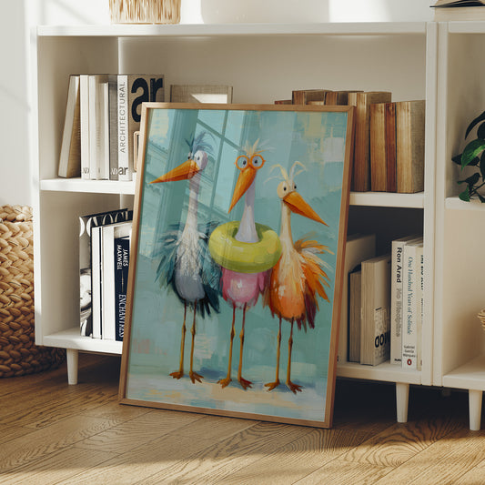 Feathered Trio's Whimsical Gathering