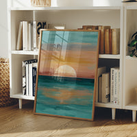 Golden Sphere Meets Teal Waters