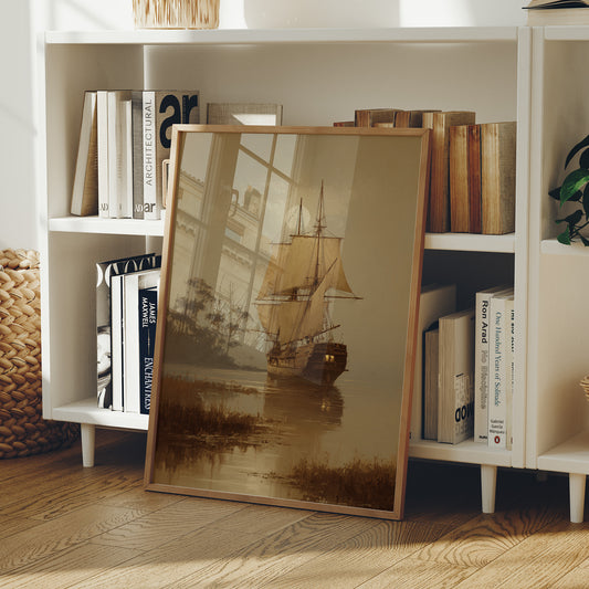 Amber Voyage Through Misty Harbor