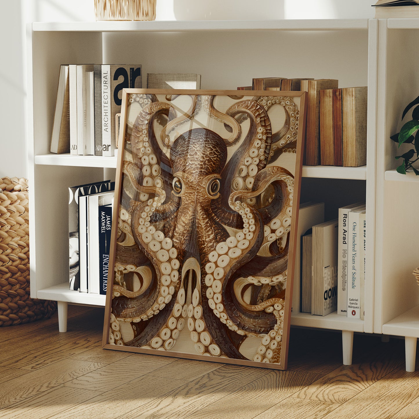 Tentacles Embrace Sepia Shadows