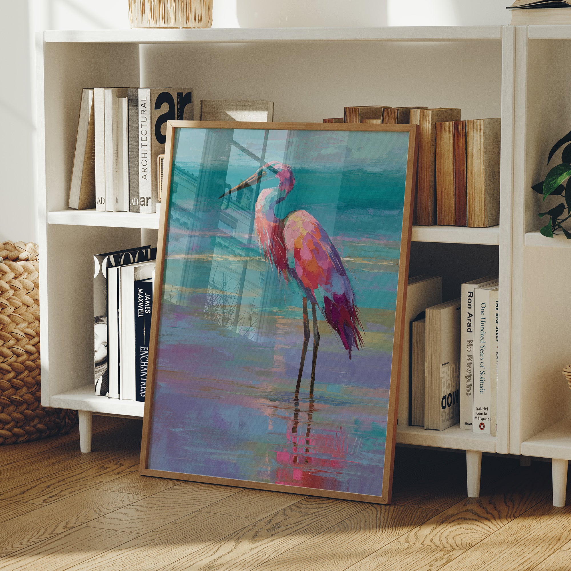 Flamingo Whispers Against Teal Tides