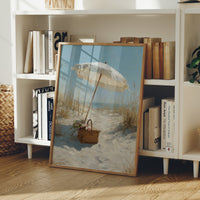 Solitary Parasol Awaits Seaside Return