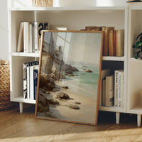 Coastal Whispers Against Rugged Stone