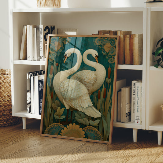 Elegant Duet Against Emerald Waters