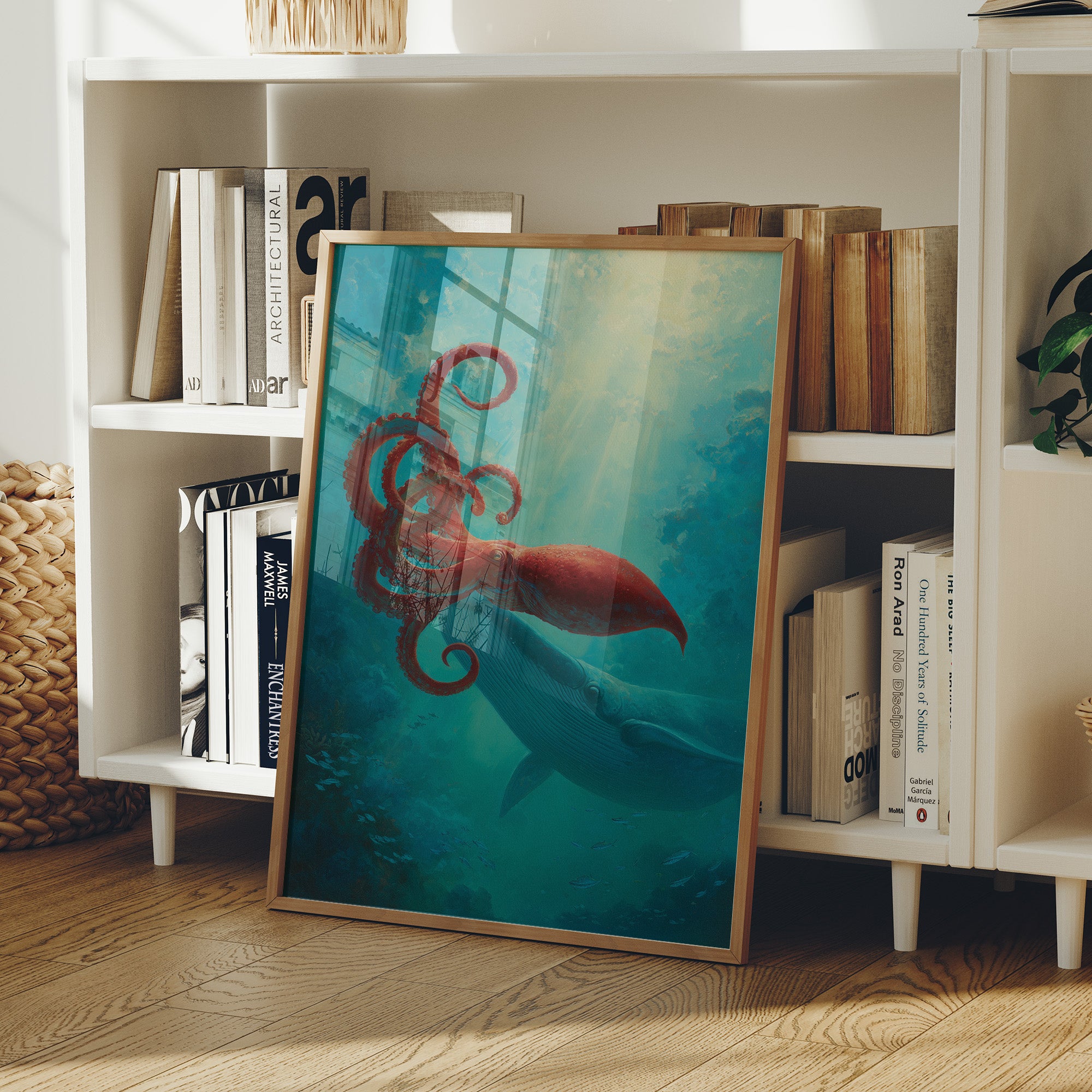 Crimson Tentacles Meet Azure Depths