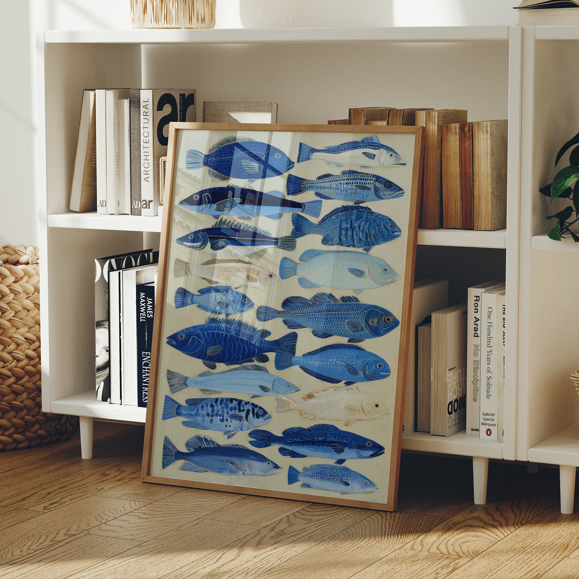 Indigo Currents Swim Against Canvas Tide