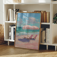 Blush Parasols Await Seaside Dreams