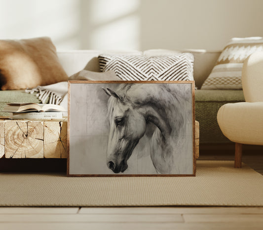 Equine Elegance in Charcoal Whispers