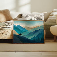 Teal Reverie Across Mountain Waves