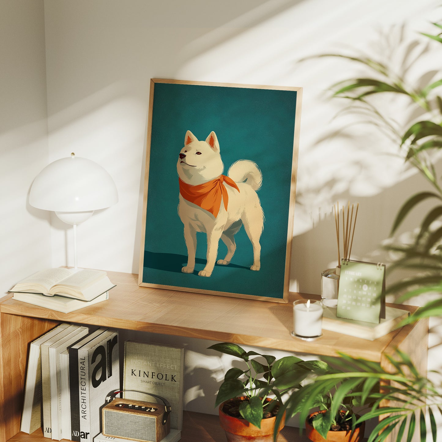 Loyal Companion in Teal and Tangerine