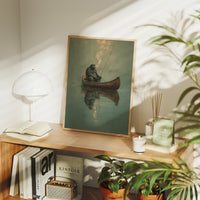 Contemplative Angler: Primate's Solitary Voyage