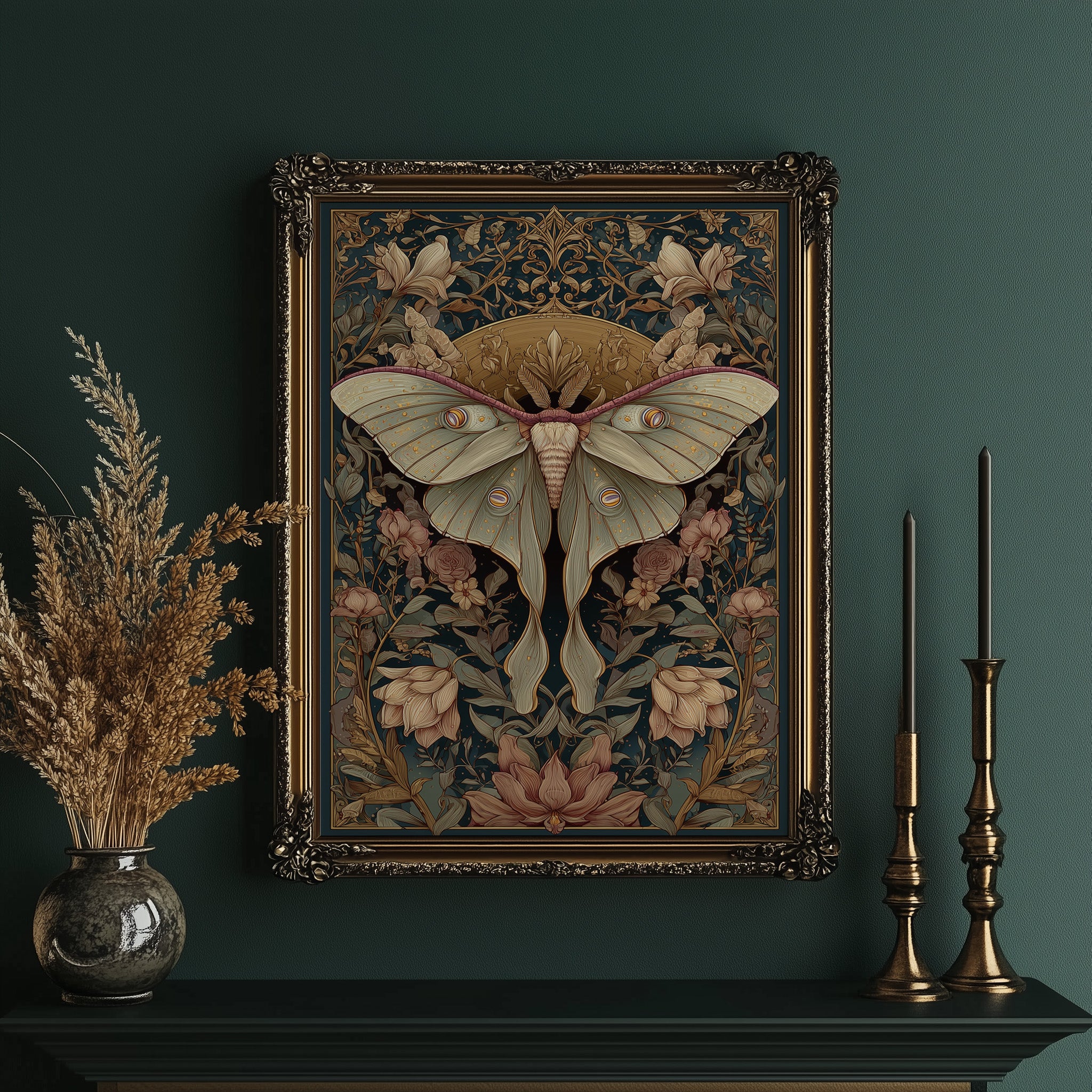 Nocturnal Symmetry: Art Nouveau Moth