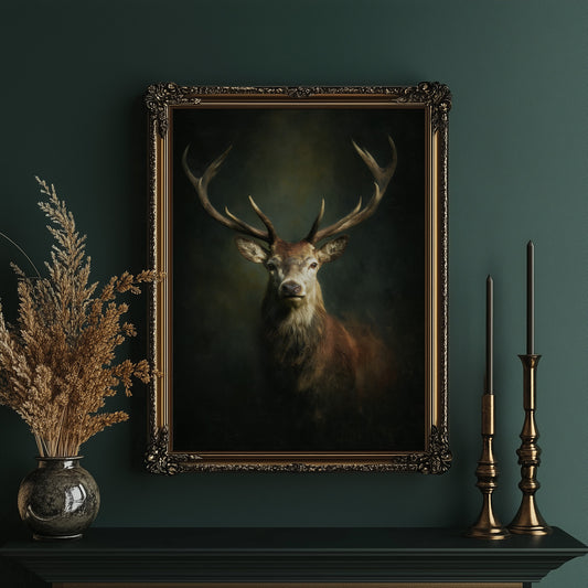 Antlers Against the Forest Depths