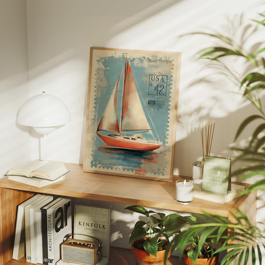 Coral Sails Adrift On Postage Dreams