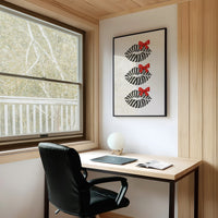 Zebra Kisses Adorned with Crimson Bows