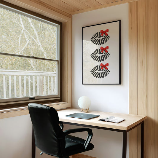 Zebra Kisses Adorned with Crimson Bows