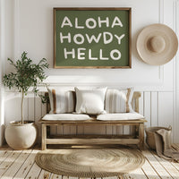 Greetings Bloom Against Olive Canvas