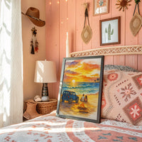 Beachside Memories Under Fire Sky